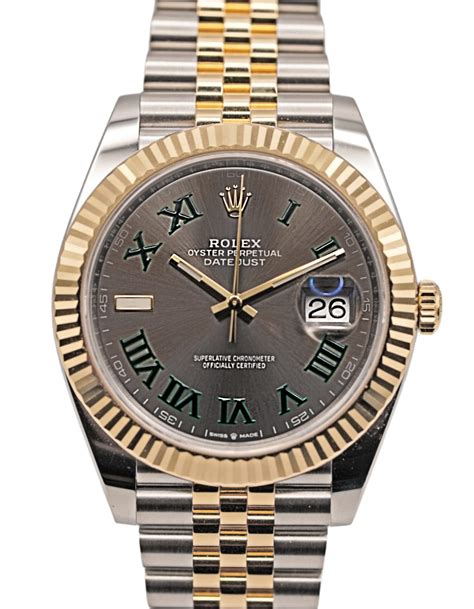 rolex datejust 41 wimbledon yellow gold|rolex datejust 41 smooth bezel.